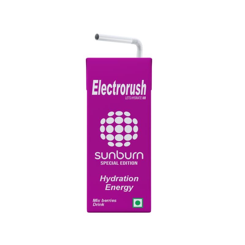Electrorush X Sunburn special edition I hydration energy drink I Mix Berries Flavour I 200ml Ready to drink