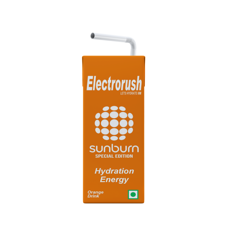 Electrorush X Sunburn Special Edition I Hydration Energy Drink I Orange Flavour I 200ml Ready to drink