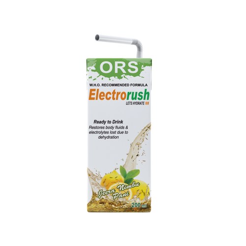 Electrorush ORS Nimbu Jeera I Ready to Drink I Oral Rehydration Contains Electrolytes | WHO Recommended Formula
