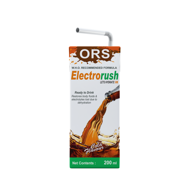 Electrorush ORS Cola I Ready to Drink I Oral Rehydration Contains Electrolytes | WHO Recommended Formula