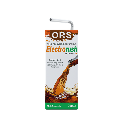 Electrorush ORS Cola I Ready to Drink I Oral Rehydration Contains Electrolytes | WHO Recommended Formula