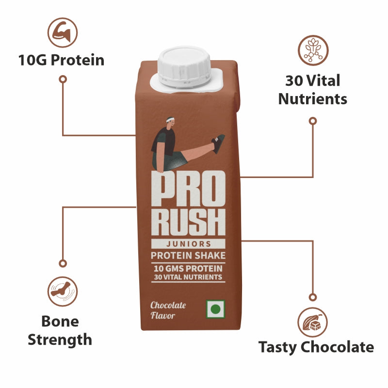Prorush Protein Shake Juniors ( 10G Protein + 30 Nutrients ) Chocolate Flavour
