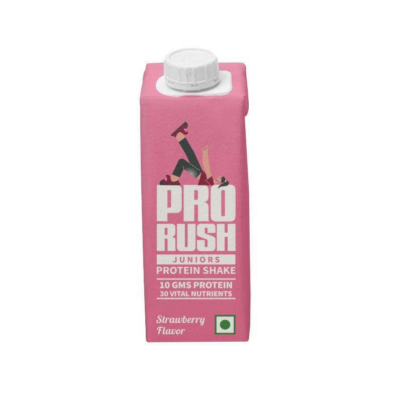 Prorush Protein Shake Juniors ( 10G Protein + 30 Nutrients ) Strawberry Flavour